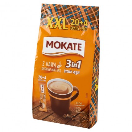 bilde av mokate xxl 3in1 brown sugar 6*24*17g