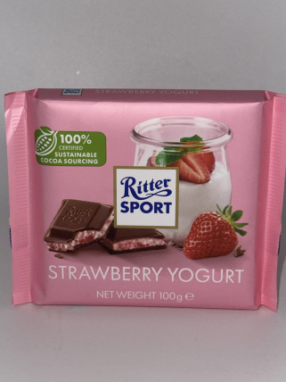 bilde av ritter sport strawberry yogurt 12*100g