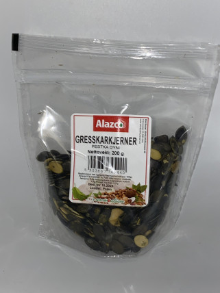 bilde av alazco gresskarkjerner 25*200g