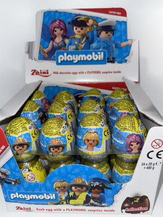 bilde av zaini chocolate egg playmobil 24*20g