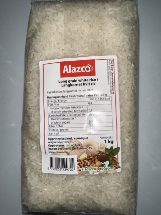 alazco long grain white rice 10*1kg