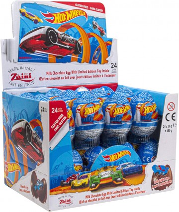 bilde av zaini chocolate egg hot wheels 24*20g