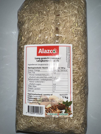 alazco brown rice long grain 10*1kg