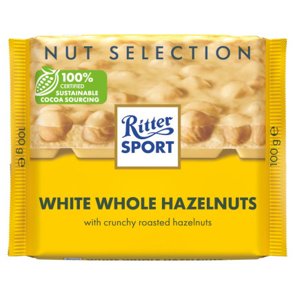 bilde av ritter sport white chocolate whole hazelnuts 10*100g 