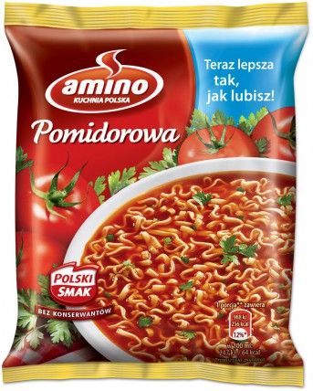 bilde av amino zupa pomidorowa nudler 22*61g