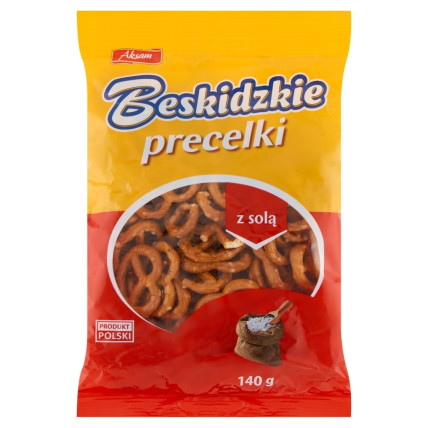 bilde av aksam beskidzkie pretzels med salt 18*140g