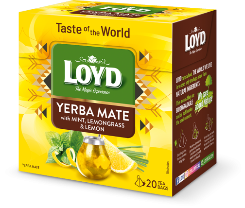 bilde av loyd yerba mate mint lemongrass lemon 10*(20*1,7g)