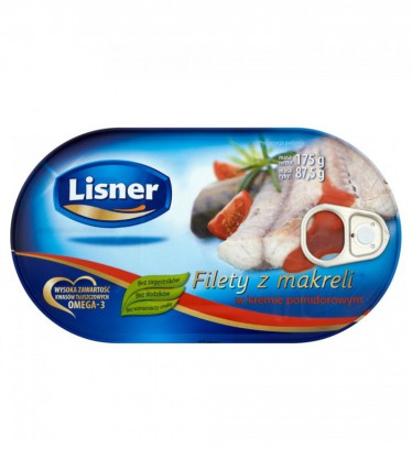 bilde av lisner makrell fillet i tomatsaus 15*170g