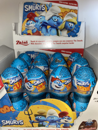 bilde av zaini chocolate egg smurfs 24*20g