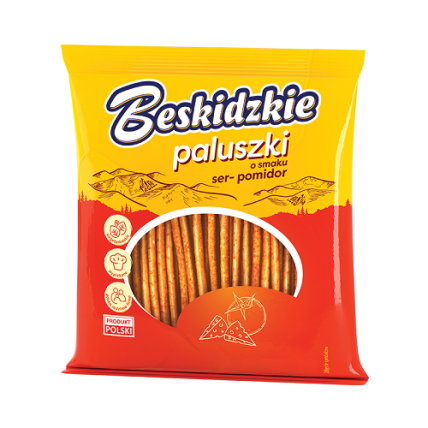 bilde av aksam paluszki ost-tomat smak 16*180g