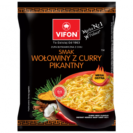 bilde av vifon wolowiny curry biffsmak sterk nudler 22*70g